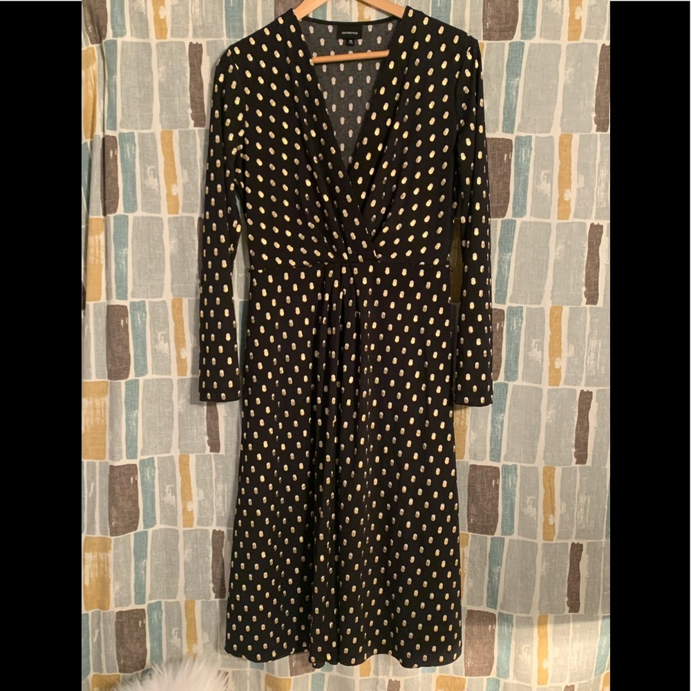 Black Polka Dot Midi Dress